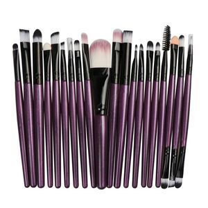 20 Pieces Purple Proffesional Cosmetics For Face Makeup Brushes Set